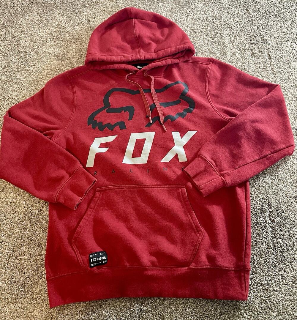 Fox Racing Hoodie Men's Size M Sweatshirt Medium Big Logo Red Y2K Style